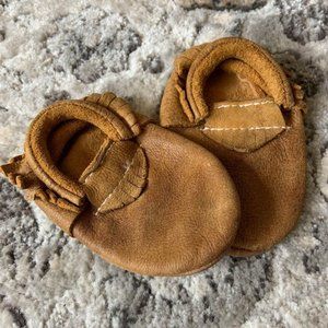 Genuine leather toddler camel moccasins 5 / 6